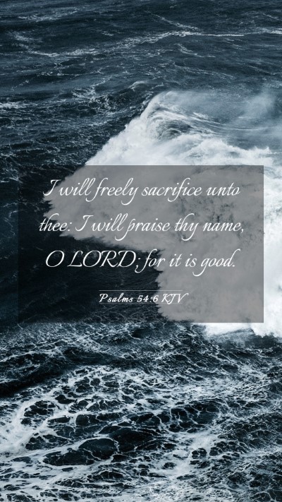 Picture 03 - Psalms 54:6 KJV Mobile Phone Wallpaper - I will freely sacrifice unto thee: I will praise - Mobile Bible Verse Wallpaper