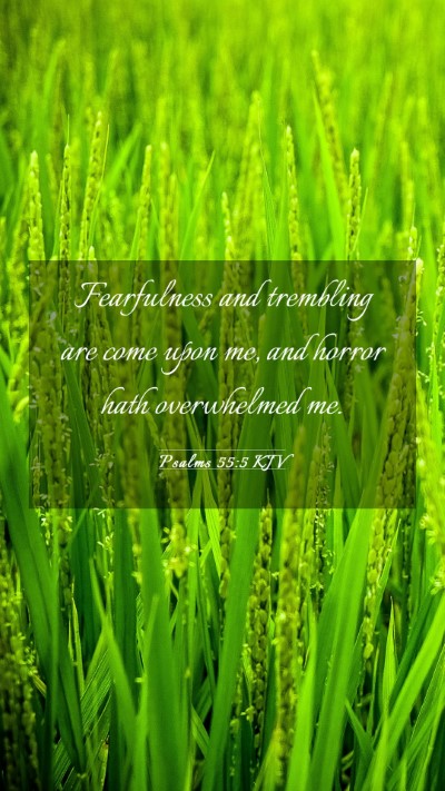 Picture 03 - Psalms 55:5 KJV Mobile Phone Wallpaper - Fearfulness and trembling are come upon me, and - Mobile Bible Verse Wallpaper