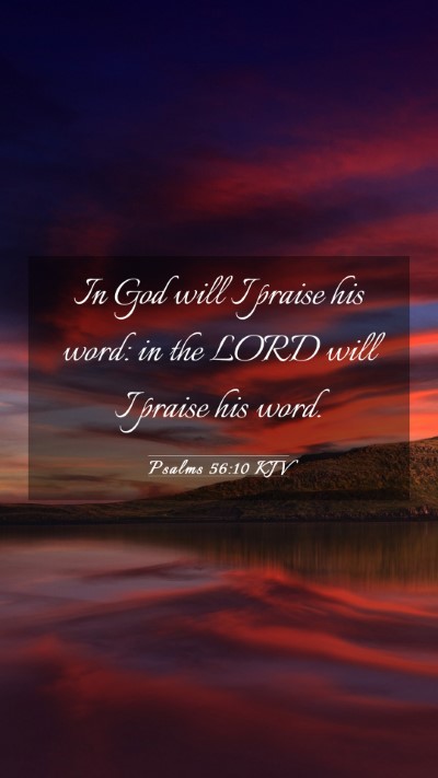 Picture 03 - Psalms 56:10 KJV Mobile Phone Wallpaper - In God will I praise his word: in the LORD will I - Mobile Bible Verse Wallpaper
