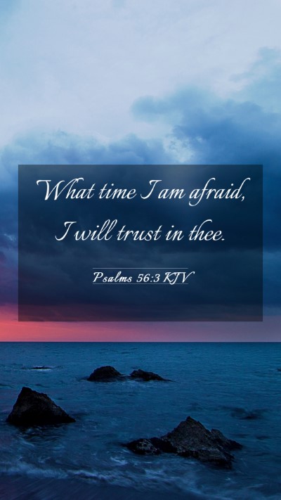 Picture 03 - Psalms 56:3 KJV Mobile Phone Wallpaper - What time I am afraid, I will trust in - Mobile Bible Verse Wallpaper