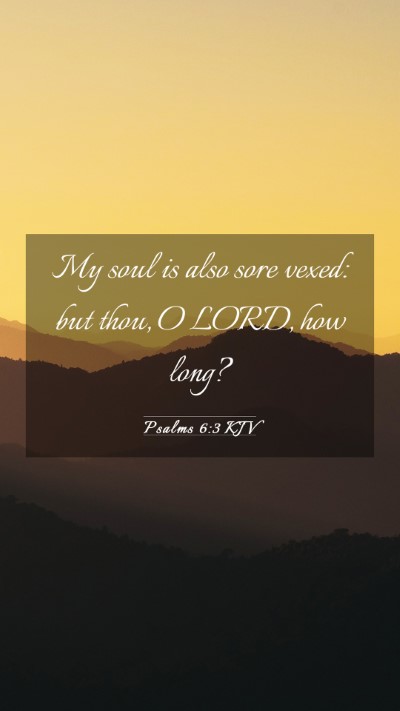 Picture 03 - Psalms 6:3 KJV Mobile Phone Wallpaper - My soul is also sore vexed: but thou, O LORD, how - Mobile Bible Verse Wallpaper