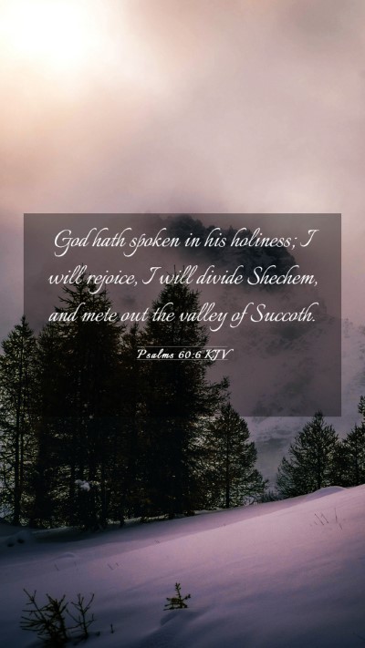 Picture 03 - Psalms 60:6 KJV Mobile Phone Wallpaper - God hath spoken in his holiness; I will rejoice, - Mobile Bible Verse Wallpaper