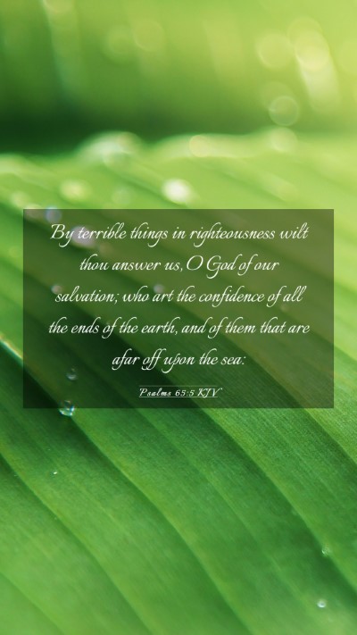 Picture 03 - Psalms 65:5 KJV Mobile Phone Wallpaper - By terrible things in righteousness wilt thou - Mobile Bible Verse Wallpaper