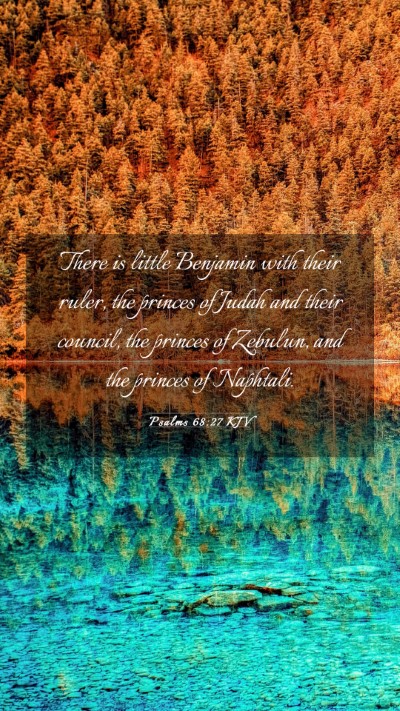 Picture 03 - Psalms 68:27 KJV Mobile Phone Wallpaper - There is little Benjamin with their ruler, the - Mobile Bible Verse Wallpaper