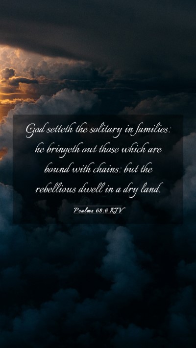 Picture 03 - Psalms 68:6 KJV Mobile Phone Wallpaper - God setteth the solitary in families: he bringeth - Mobile Bible Verse Wallpaper