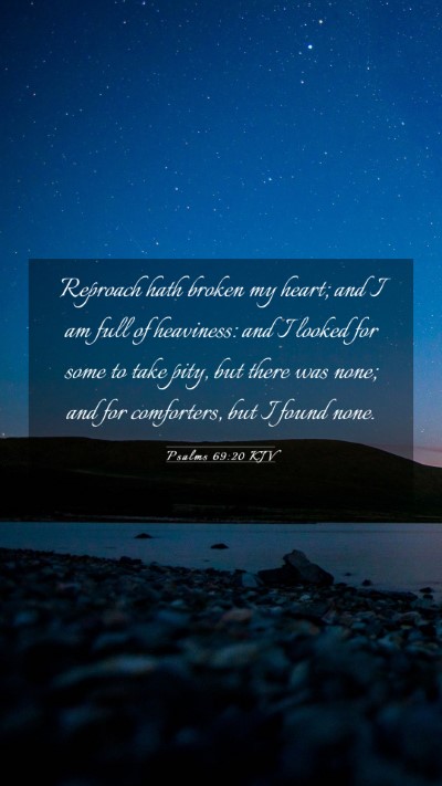 Picture 03 - Psalms 69:20 KJV Mobile Phone Wallpaper - Reproach hath broken my heart; and I am full of - Mobile Bible Verse Wallpaper