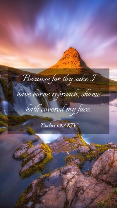 Picture 03 - Psalms 69:7 KJV Mobile Phone Wallpaper - Because for thy sake I have borne reproach; shame - Mobile Bible Verse Wallpaper