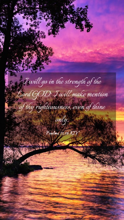 Picture 03 - Psalms 71:16 KJV Mobile Phone Wallpaper - I will go in the strength of the Lord GOD: I will - Mobile Bible Verse Wallpaper