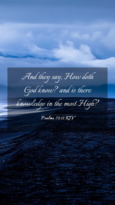 Picture 03 - Psalms 73:11 KJV Mobile Phone Wallpaper - And they say, How doth God know? and is there - Mobile Bible Verse Wallpaper