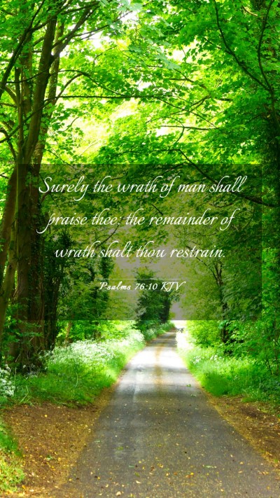 Picture 03 - Psalms 76:10 KJV Mobile Phone Wallpaper - Surely the wrath of man shall praise thee: the - Mobile Bible Verse Wallpaper