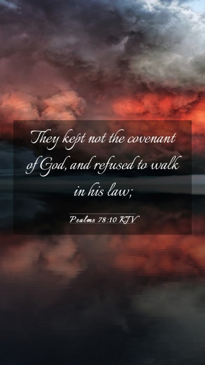 Picture 03 - Psalms 78:10 KJV Mobile Phone Wallpaper - They kept not the covenant of God, and refused to - Mobile Bible Verse Wallpaper