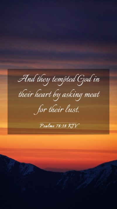 Picture 03 - Psalms 78:18 KJV Mobile Phone Wallpaper - And they tempted God in their heart by asking - Mobile Bible Verse Wallpaper