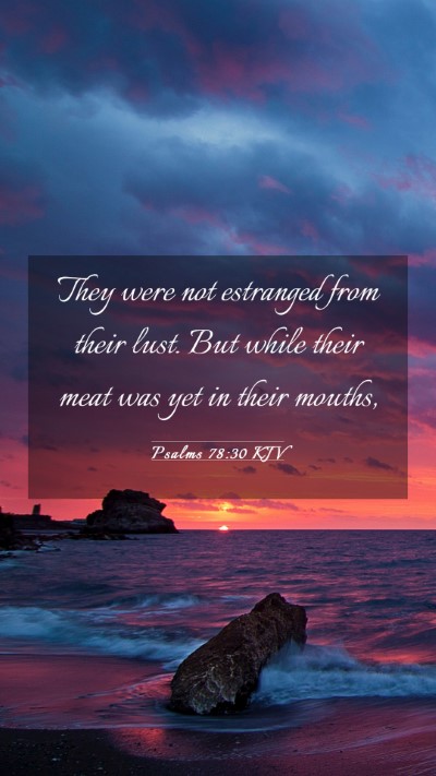 Picture 03 - Psalms 78:30 KJV Mobile Phone Wallpaper - They were not estranged from their lust. But - Mobile Bible Verse Wallpaper
