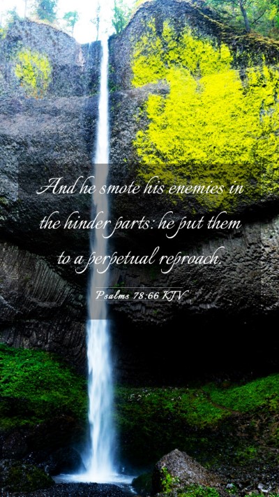 Picture 03 - Psalms 78:66 KJV Mobile Phone Wallpaper - And he smote his enemies in the hinder parts: he - Mobile Bible Verse Wallpaper