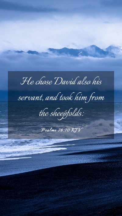 Picture 03 - Psalms 78:70 KJV Mobile Phone Wallpaper - He chose David also his servant, and took him - Mobile Bible Verse Wallpaper