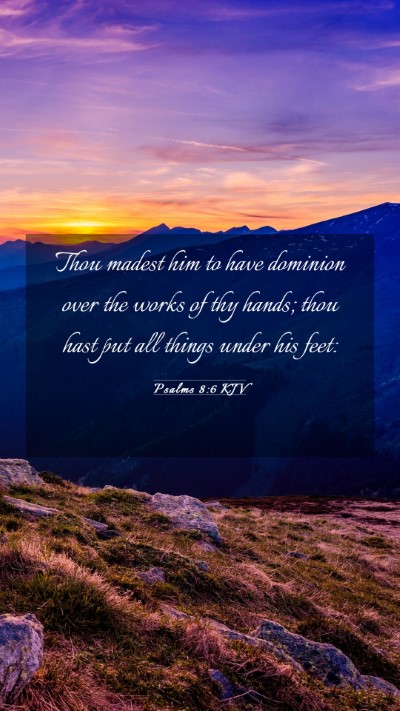 Picture 03 - Psalms 8:6 KJV Mobile Phone Wallpaper - Thou madest him to have dominion over the works - Mobile Bible Verse Wallpaper