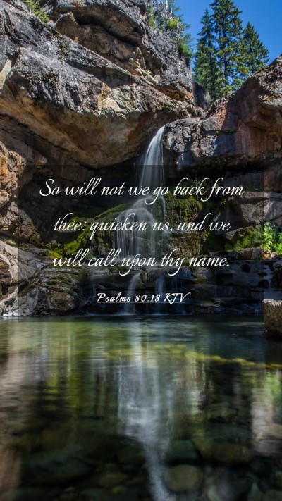 Picture 03 - Psalms 80:18 KJV Mobile Phone Wallpaper - So will not we go back from thee: quicken us, and - Mobile Bible Verse Wallpaper