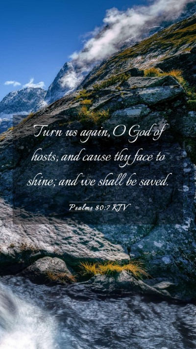 Picture 03 - Psalms 80:7 KJV Mobile Phone Wallpaper - Turn us again, O God of hosts, and cause thy face - Mobile Bible Verse Wallpaper