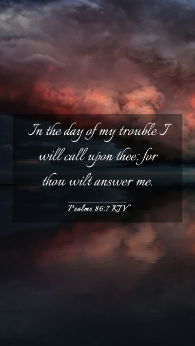 Picture 03 - Psalms 86:7 KJV Mobile Phone Wallpaper - In the day of my trouble I will call upon thee: - Mobile Bible Verse Wallpaper