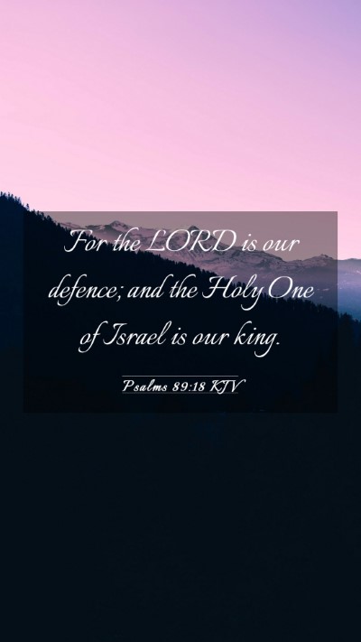 Picture 03 - Psalms 89:18 KJV Mobile Phone Wallpaper - For the LORD is our defence; and the Holy One of - Mobile Bible Verse Wallpaper