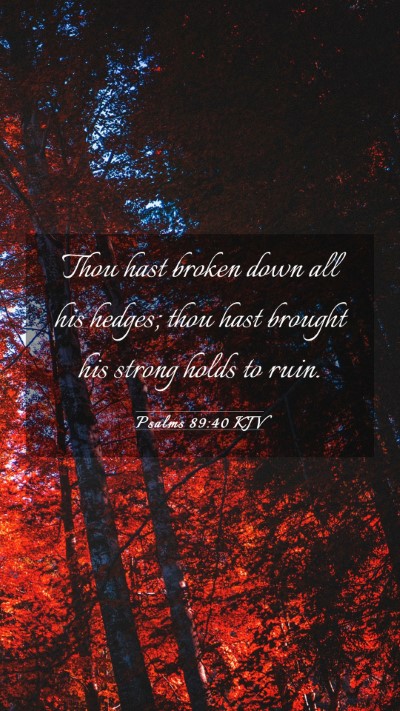Picture 03 - Psalms 89:40 KJV Mobile Phone Wallpaper - Thou hast broken down all his hedges; thou hast - Mobile Bible Verse Wallpaper