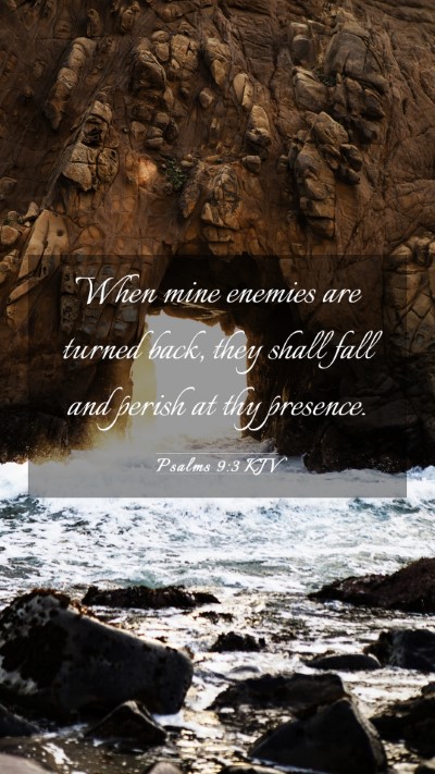 Picture 03 - Psalms 9:3 KJV Mobile Phone Wallpaper - When mine enemies are turned back, they shall - Mobile Bible Verse Wallpaper