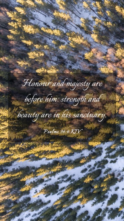 Picture 03 - Psalms 96:6 KJV Mobile Phone Wallpaper - Honour and majesty are before him: strength and - Mobile Bible Verse Wallpaper