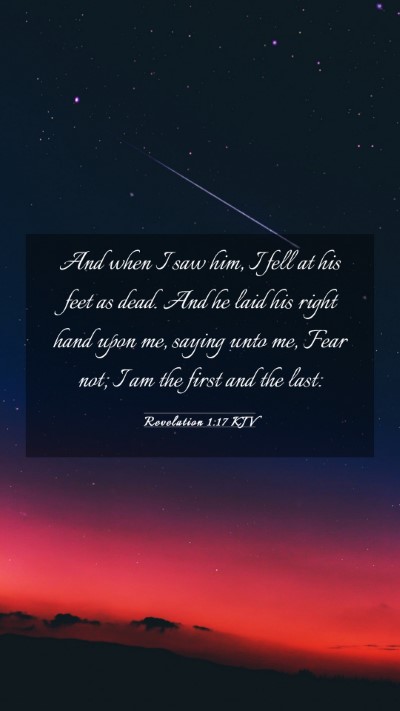 Picture 03 - Revelation 1:17 KJV Mobile Phone Wallpaper - And when I saw him, I fell at his feet as dead. - Mobile Bible Verse Wallpaper