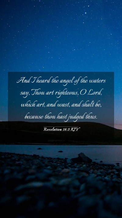 Picture 03 - Revelation 16:5 KJV Mobile Phone Wallpaper - And I heard the angel of the waters say, Thou art - Mobile Bible Verse Wallpaper