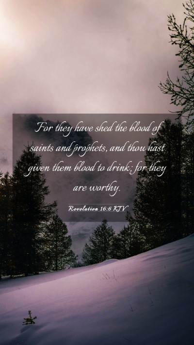Picture 03 - Revelation 16:6 KJV Mobile Phone Wallpaper - For they have shed the blood of saints and - Mobile Bible Verse Wallpaper