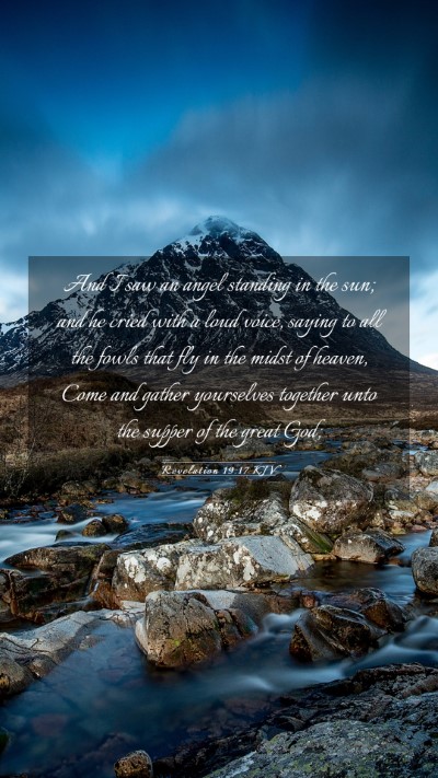 Picture 03 - Revelation 19:17 KJV Mobile Phone Wallpaper - And I saw an angel standing in the sun; and he - Mobile Bible Verse Wallpaper