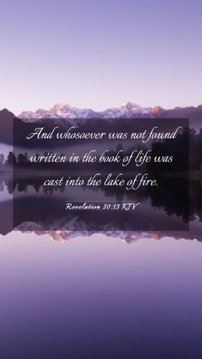 Picture 03 - Revelation 20:15 KJV Mobile Phone Wallpaper - And whosoever was not found written in the book - Mobile Bible Verse Wallpaper