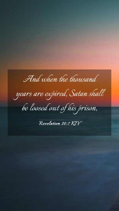 Picture 03 - Revelation 20:7 KJV Mobile Phone Wallpaper - And when the thousand years are expired, Satan - Mobile Bible Verse Wallpaper