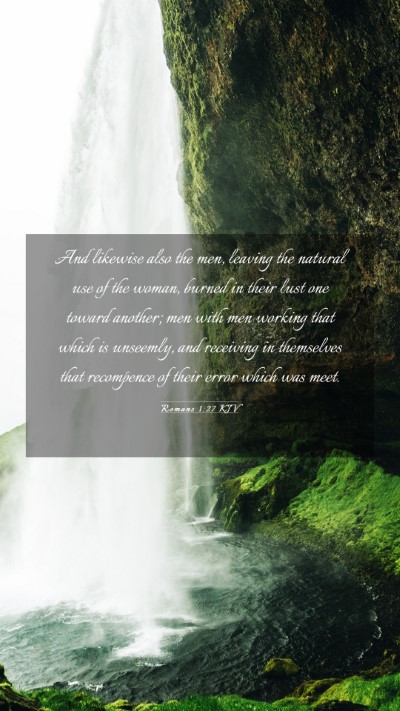 Picture 03 - Romans 1:27 KJV Mobile Phone Wallpaper - And likewise also the men, leaving the natural - Mobile Bible Verse Wallpaper