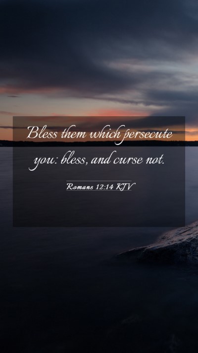 Picture 03 - Romans 12:14 KJV Mobile Phone Wallpaper - Bless them which persecute you: bless, and curse - Mobile Bible Verse Wallpaper
