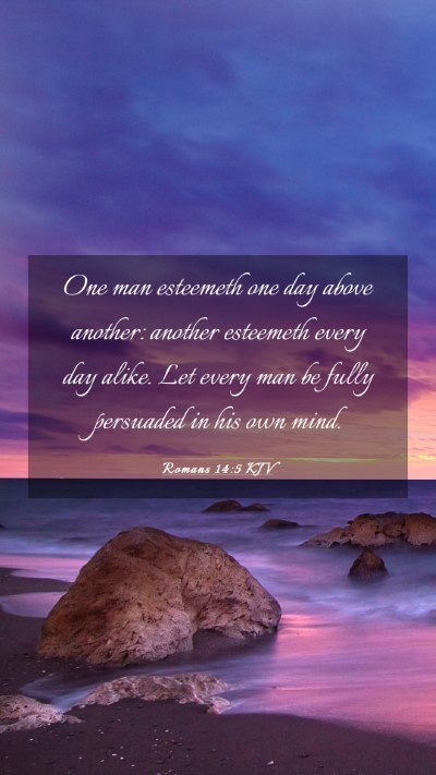 Picture 03 - Romans 14:5 KJV Mobile Phone Wallpaper - One man esteemeth one day above another: another - Mobile Bible Verse Wallpaper