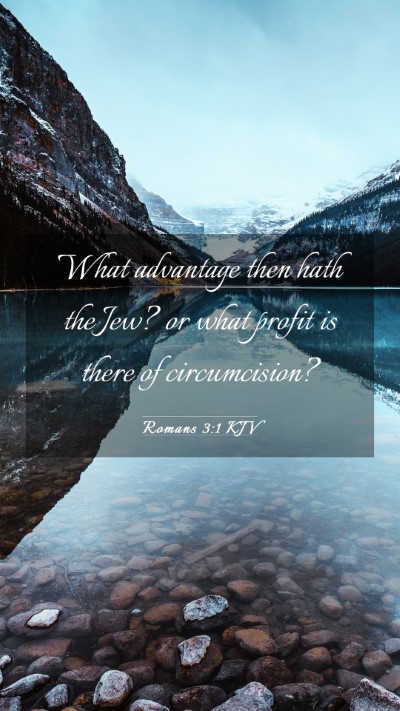 Picture 03 - Romans 3:1 KJV Mobile Phone Wallpaper - What advantage then hath the Jew? or what profit - Mobile Bible Verse Wallpaper