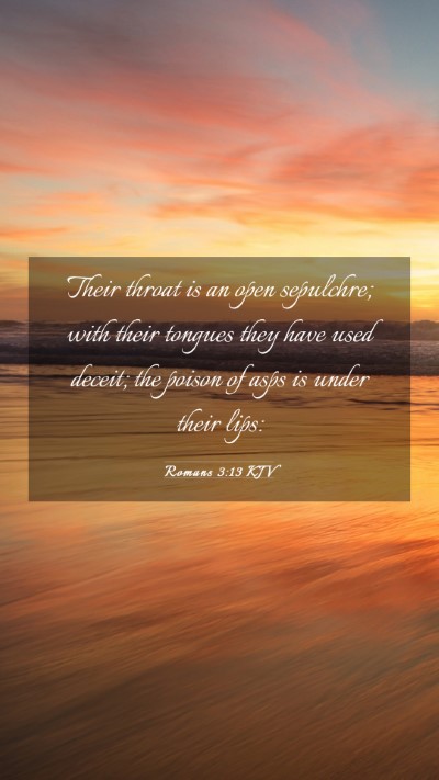 Picture 03 - Romans 3:13 KJV Mobile Phone Wallpaper - Their throat is an open sepulchre; with their - Mobile Bible Verse Wallpaper