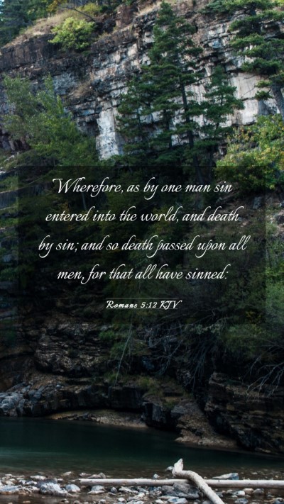 Picture 03 - Romans 5:12 KJV Mobile Phone Wallpaper - Wherefore, as by one man sin entered into the - Mobile Bible Verse Wallpaper