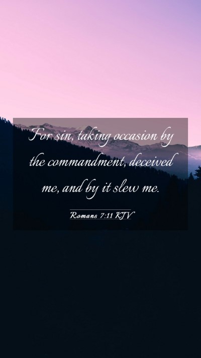 Picture 03 - Romans 7:11 KJV Mobile Phone Wallpaper - For sin, taking occasion by the commandment, - Mobile Bible Verse Wallpaper