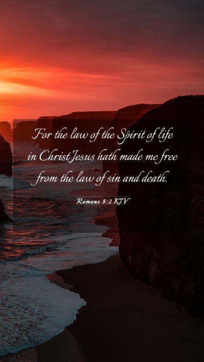 Picture 03 - Romans 8:2 KJV Mobile Phone Wallpaper - For the law of the Spirit of life in Christ Jesus - Mobile Bible Verse Wallpaper