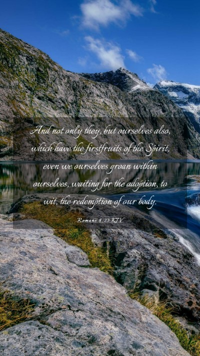 Picture 03 - Romans 8:23 KJV Mobile Phone Wallpaper - And not only they, but ourselves also, which have - Mobile Bible Verse Wallpaper