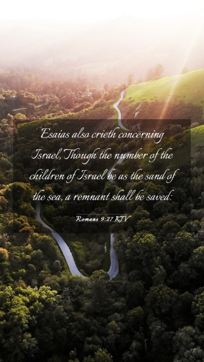 Picture 03 - Romans 9:27 KJV Mobile Phone Wallpaper - Esaias also crieth concerning Israel, Though the - Mobile Bible Verse Wallpaper