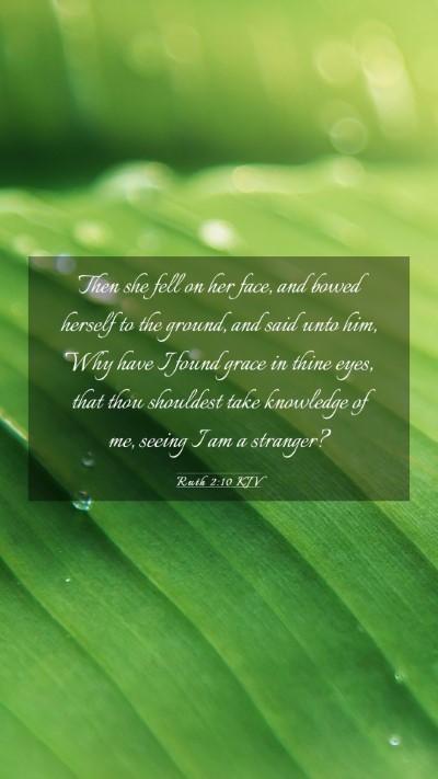 Picture 03 - Ruth 2:10 KJV Mobile Phone Wallpaper - Then she fell on her face, and bowed herself to - Mobile Bible Verse Wallpaper
