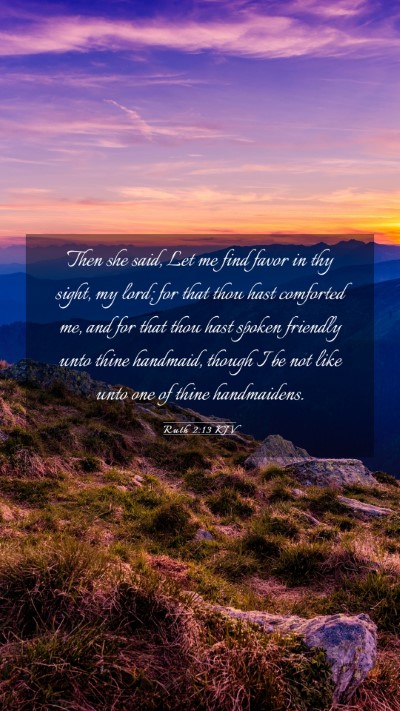 Picture 03 - Ruth 2:13 KJV Mobile Phone Wallpaper - Then she said, Let me find favor in thy sight, my - Mobile Bible Verse Wallpaper