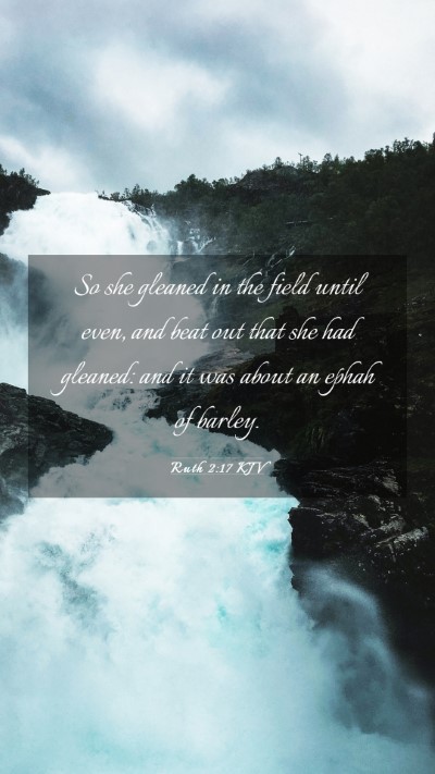 Picture 03 - Ruth 2:17 KJV Mobile Phone Wallpaper - So she gleaned in the field until even, and beat - Mobile Bible Verse Wallpaper