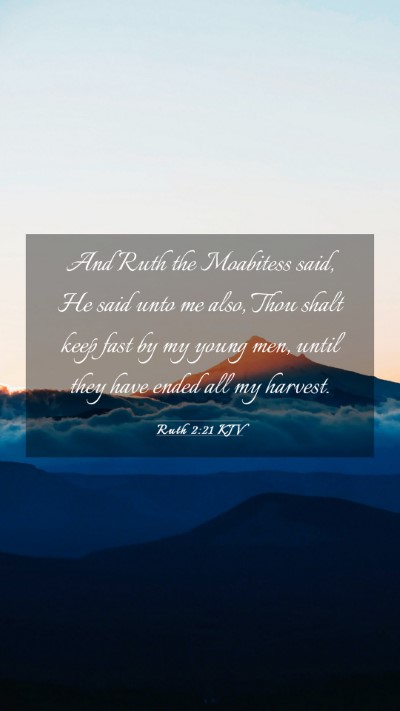 Picture 03 - Ruth 2:21 KJV Mobile Phone Wallpaper - And Ruth the Moabitess said, He said unto me - Mobile Bible Verse Wallpaper