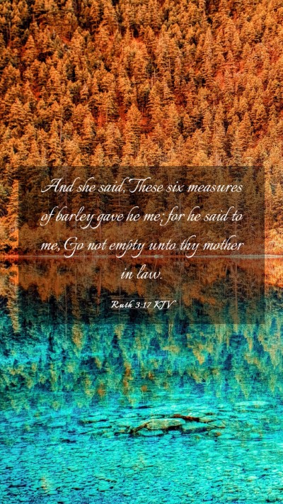 Picture 03 - Ruth 3:17 KJV Mobile Phone Wallpaper - And she said, These six measures of barley gave - Mobile Bible Verse Wallpaper