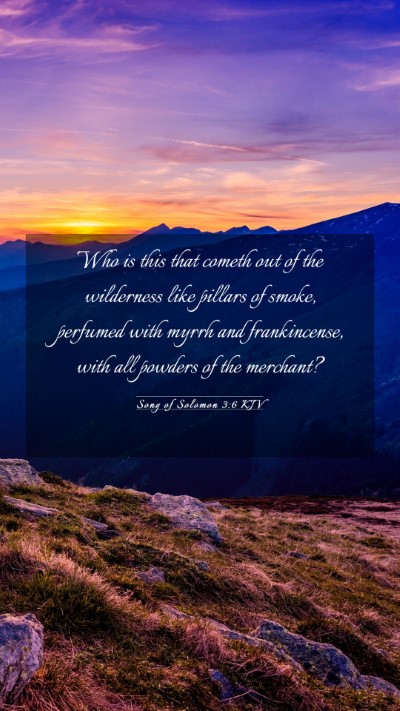 Picture 03 - Song of Solomon 3:6 KJV Mobile Phone Wallpaper - Who is this that cometh out of the wilderness - Mobile Bible Verse Wallpaper