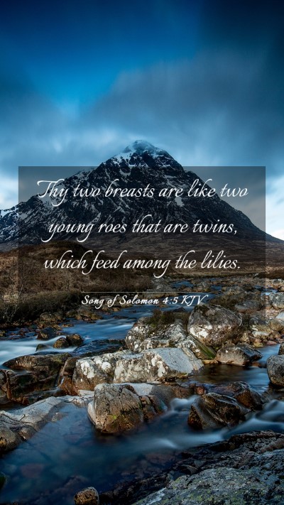 Picture 03 - Song of Solomon 4:5 KJV Mobile Phone Wallpaper - Thy two breasts are like two young roes that are - Mobile Bible Verse Wallpaper